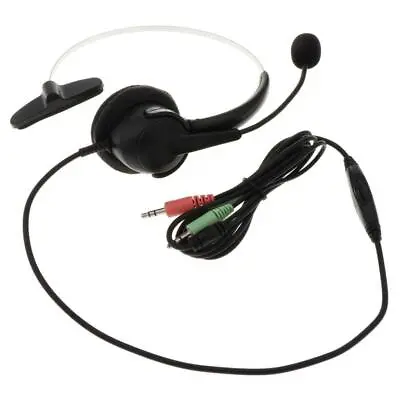 Telephone Headsets 3.5mm Noise Cancelling W/ Mic Over Head For Call Center - • £8.51