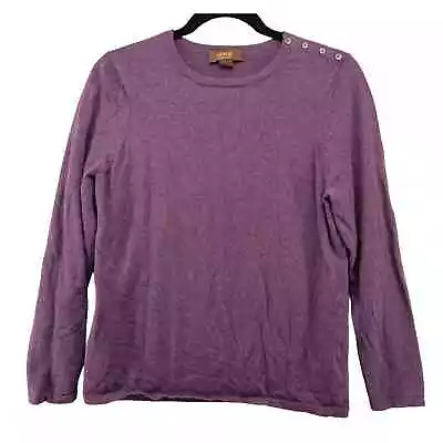 Victor Alfaro Womens Size Large Purple Pure Wool Sweater Lightweight Pullover • $13.27