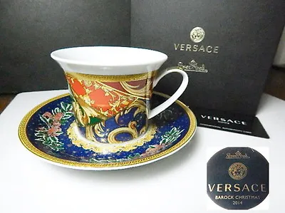 Versace Rosenthal BAROCK CHRISTMAS Large Cup & Saucer (Cappuccino) New In Box • $99.95