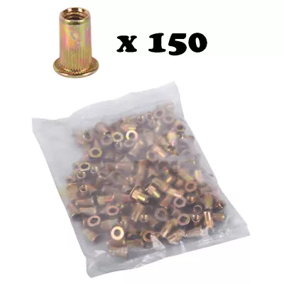 150Pcs Flat Head M5 Rivet Nut Rivnut Nutsert Metric Zinc Plated Carbon Steel • $13.99