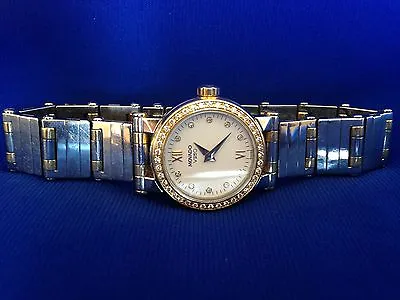 Movado Vizio Ladies Two Tone Stainless Steel & 18Kt Gold Quartz Watch • $799