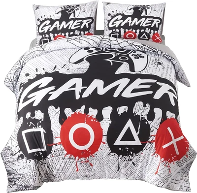 $55.98 • Buy 3D Printed Game Controller Duvet Cover 3 Piece Ultra Soft Bedding Set For Boys