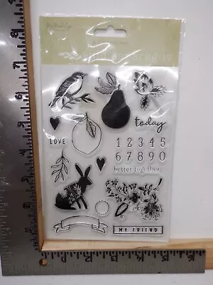 My Mind's Eye Wild Asparagus Clear Acrylic Stamps Rabbit Bird Pear New A30672 • $6.95