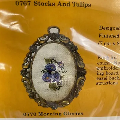 The Creative Circle Morning Glory Vintage Cross Stitch Kit Includes Metal Frame • $12.99