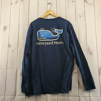 Vineyard Vines T Shirt Mens XXL Long Sleeve Pocket Whale Logo Crewneck • $15.39