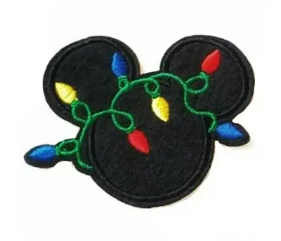 Mickey Mouse Patch Christmas Lights Embroidered Iron On Applique 2.25  X 2.50  • $6.64