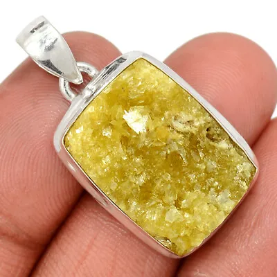 Natural Yellow Lepidolite 925 Sterling Silver Pendant Jewelry CP30415 • $15.99