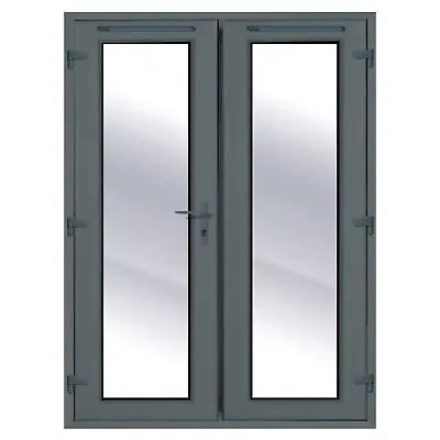 UPVC French Doors Grey On White Finish - Available In 1190 1490 & 1790mm Width • £849