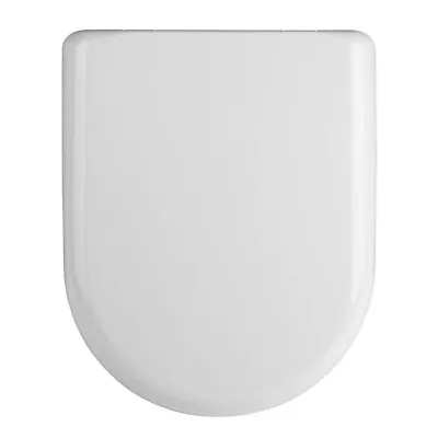 Nuie Luxury D-Shaped Thermoplastic Toilet Seat With Soft Close Hinge White Loo • £26.95