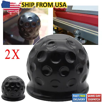 2X 2 Inch Trailer Ball Cover Rubber Caravan Towing Hitch Ball Cover Protect Case • $8.54