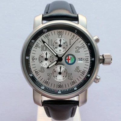 $413.08 • Buy Alfa Romeo Classic Rally Racing Aviator Pilot Car Accessory Chronograph Watch