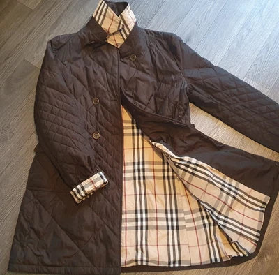 £16 • Buy Women's Burberry Quilted Coat Size 16 Vintage Nova Check Lady's