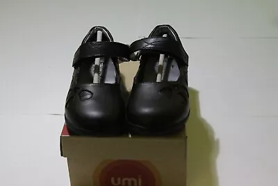 Umi *cayla*girls Black Leather Mary Jane Shoes Uk 11 Jr Eu 29 • £10