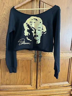 Marilyn Monroe Graphic Photo Sweatshirt Black Pullover Cotton Blend Sz Med • $15.39