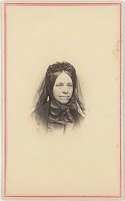 Woman In Mourning Wearing Veil Geneva New York 1860s CDV Carte De Visite X339 • $40