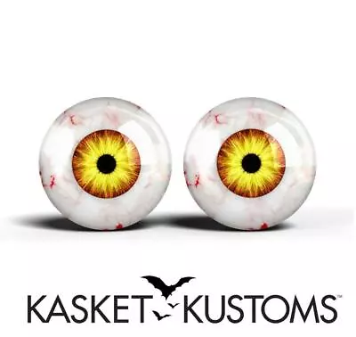 Yellow Monster Glass Eyes - PIXEL FREE - Realistic Zombie Eyeballs 2pc • $15.99