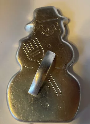 $7.15 • Buy Vintage Silver Aluminum Cute Snowman Cookie Cutter Christmas -78