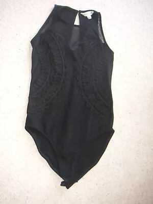 Ladies Miss Selfridge Black Bodysuit Size Uk 8  Ideal Christmas Party Vgc • £3