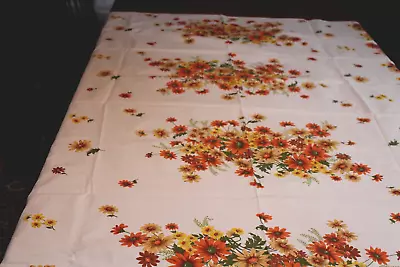 Vintage Cotton Kitchen 52x64 Tablecloth Daisies Great Color! • $8.99