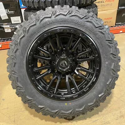 20x10 Fuel D679 Rebel Black Wheels 35  MT Tires 8x170 Ford Super Duty F250 • $2749