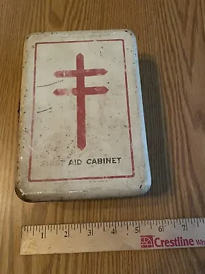 Vintage First Aid Cabinet 7.5 X 5  White Red • $22