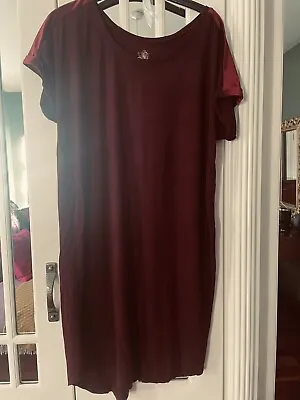 M&S Lounge By Autograph Weekend Burgundy Res Nightdress Size 10 • £4.97