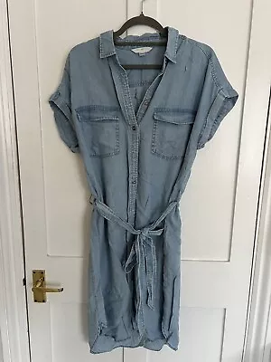 Lovely H&M Women’s Light Denim Short Dress Size 12 *Great Condition* • £4