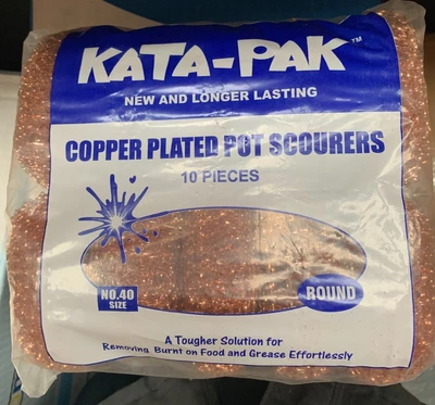 £4.99 • Buy Copper Scourers Large Catering Cleaning Scrubber Pads Pack Of 10 Pans Pots Cook