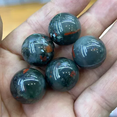 5pcs Natura Bloodstone Quartz Sphere Crystal Ball Reiki Healing 20mm • $13.83