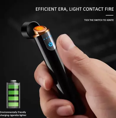 New Cool USB Rechargeable Arc Electric Lighter Cylindrical Power Display Touch • $11.26