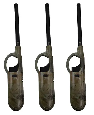 (3) Multi-Purpose Long Reach Camouflage Lighters Candles Campfires Fireplace BBQ • $9.95