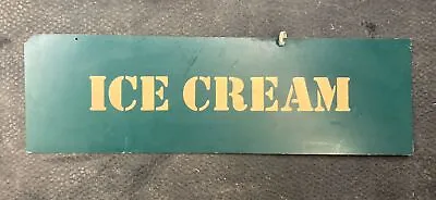 Vintage “Ice Cream” Sign Green And Off White  • $18