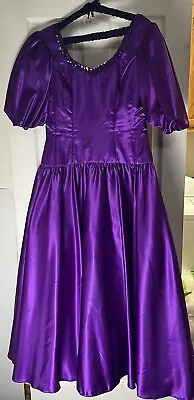 Mike Benet Womens Size 14 Purple 90s Formal Dress Halloween Costume Play (FAIR) • $15