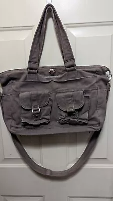 Think Geek Handbag Of Holding Gray Khaki Canvas Large Crossbody Messenger Bag • $75.99