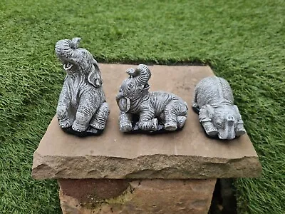 Little Elephants Set Of Three Garden Ornaments • £10.99