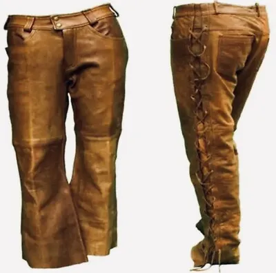 Men Cowboy Pant Men Western Pant Men Native Indian Pant Men Leather Pant • $79.99