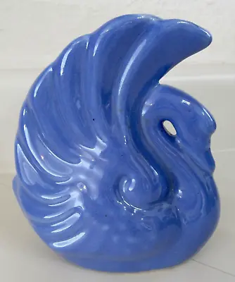 VTG. 1950's ALAMO POTTERY 725 Vitreous China Blue Swan Vase/Planter- Texas USA • $32