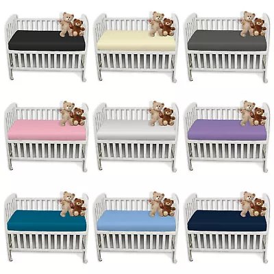 2 X Cot Bed Fitted Sheets Pollycotton Soft Fitted Sheets Or Pillow Pair Cases • £8.99