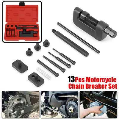 13PCS Heavy Duty Motorcycle Bike Chain Splitter/Breaker Link Riveting Tool Kit • $21