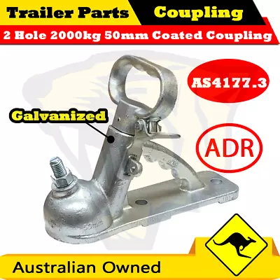 2 Hole Trailer Coupling Hitch 2000KG 50mm Hot Dip Galvanised BOAT BOX JET-SKI  • $42