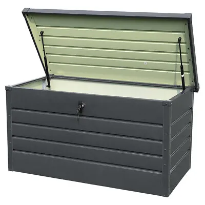 350L Garden Storage Box Utility Chest Cushion Shed Metal Large Outdoor Garden • £98.99