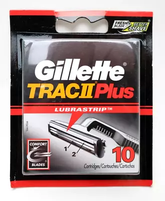 Gillette TRAC II Plus Razor Blade Cartridges New Sealed Pack Of 10 Refills • $16.28