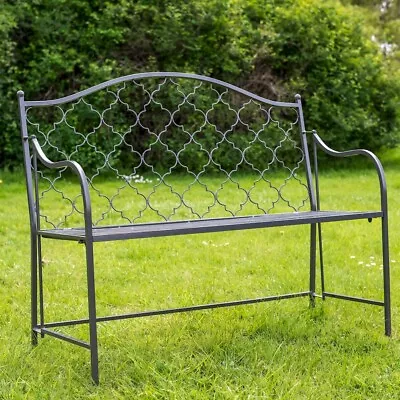 Shabby Chic Garden Bench Metal Outdoor Bench Garden Seat Garden Furniture Chair • £136.99