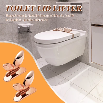 £3.47 • Buy 2pcs Toilets Seat Lifter Non-dirty Hands Mini Cabinet Drawer Handle (Rose Gold)