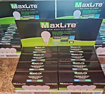 Lot Of 96 5000k 100W MAXLITE Dimmable  13W LED 1600L Daylight Cool A19 E26 Bulbs • $240