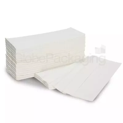 800 X WHITE 2 PLY C-FOLD PAPER HAND TOWELS MULTI FOLD • £14.98