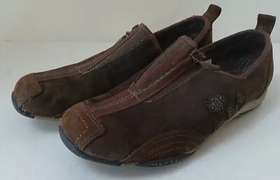 Merrell Barrado Slip On-Brown Leather Zip-Up Casual Shoes Women US 8 EUR 38.5 • $25.99