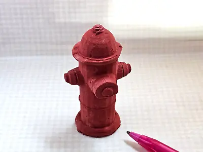 Miniature Red Concrete Fire Hydrant (2 3/4  Tall) - DOLLHOUSE 1:12 • $7.98