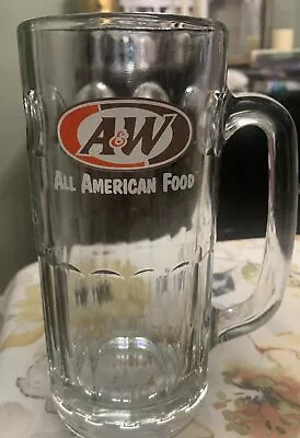 Vintage A&W Root Beer Soda Mug 7'' Tall Dimple Sides Heavy Glass Handle • £16.88