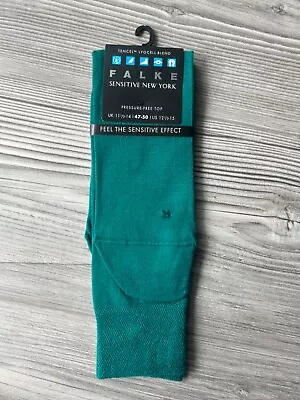 New - Falke Men's 'Sensitive New York' Green Socks - UK 11-14 (EU 47-50) • £7.50